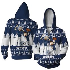 Dallas Cowboys Rick And Morty Dance Ugly Christmas Hoodie