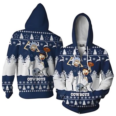Dallas Cowboys Rick And Morty Dance Ugly Christmas Hoodie