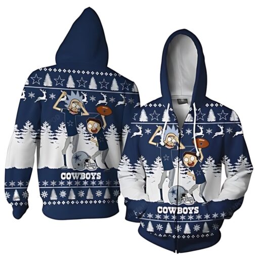 Dallas Cowboys Rick And Morty Dance Ugly Christmas Hoodie