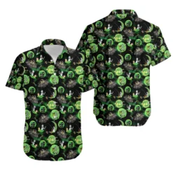 Green Galaxy Adventures Rick & Morty Hawaiian Shirt