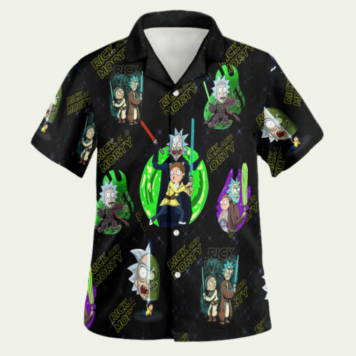 Interdimensional Lightsaber Battle Rick & Morty Hawaiian Shirt front