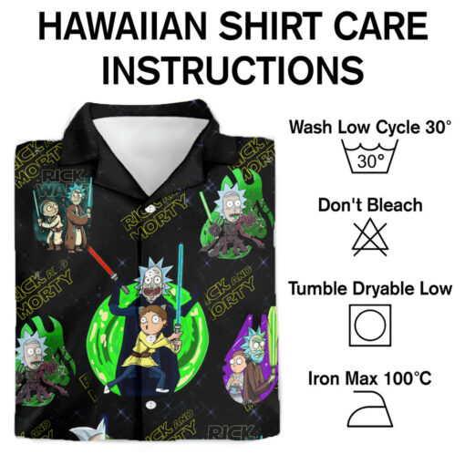 Interdimensional Lightsaber Battle Rick & Morty Hawaiian Shirt instructions