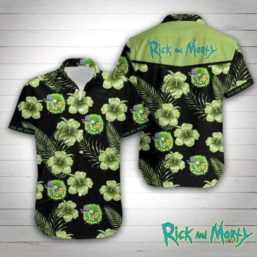 Intergalactic Green Escape Rick & Morty Hawaiian Shirt