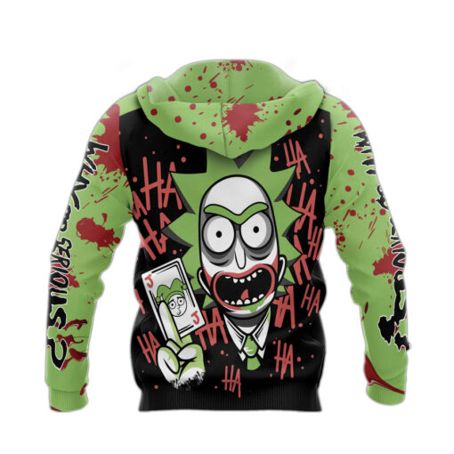 Joker Rick And Morty Mashup Hoodie back
