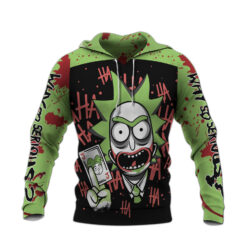 Joker Rick And Morty Mashup Hoodie front