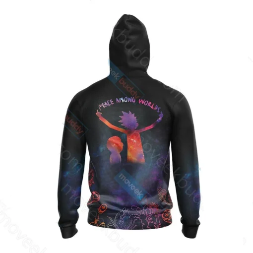 Peace Among Worlds Rick & Morty Hoodie back