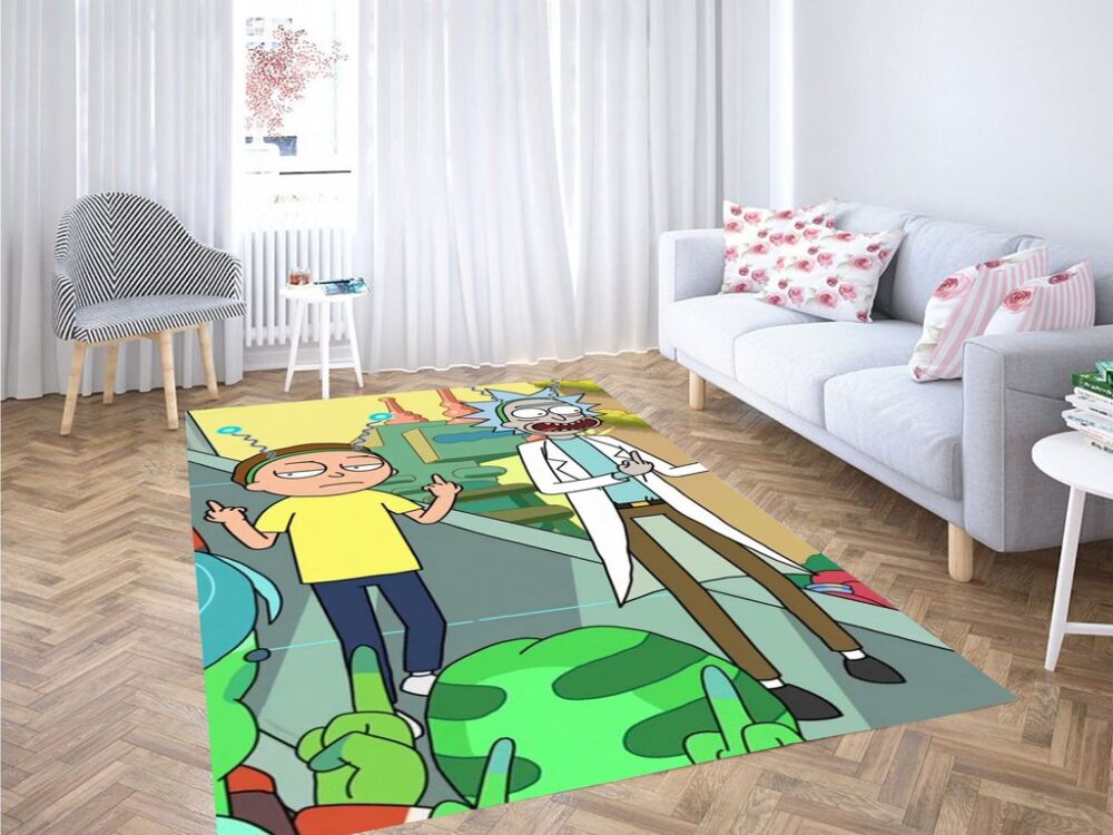 Portal Adventure with Rick & Morty Rug