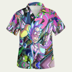 Psychedelic Adventure Rick & Morty Hawaiian Shirt front