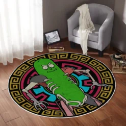 Rick and Mort Pickle Rick Adventure Round Rug Living Room
