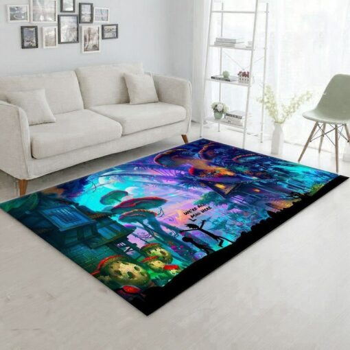Rick and Morty Alien Mushroom World Rug