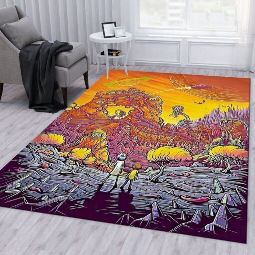 Rick and Morty Alien World Exploration Rug