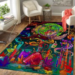 Rick And Morty Chaos Colorful Movie Ofd Area Rug