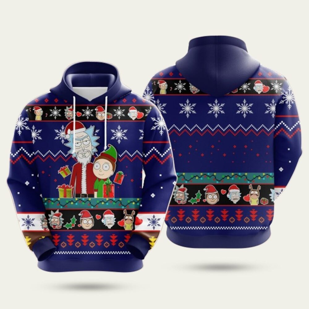 Rick and Morty Christmas Fun Sweater Hoodie