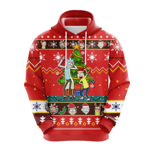 Rick and Morty Christmas Noel Mc Ugly Red Hoodie