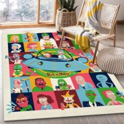 Rick and Morty Colorful Universe Rug