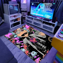 Rick and Morty Cosmic Chaos Rug home