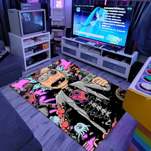 Rick and Morty Cosmic Chaos Rug home