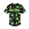 Rick and Morty Cosmic Leaf Baseball Jersey front