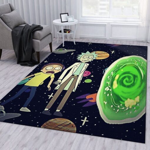 Rick and Morty Cosmic Portal Journey Rug