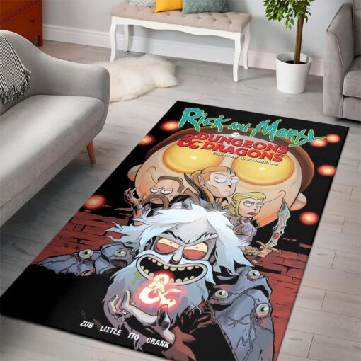 Rick And Morty Dungeons And Dragons Cartoon Movies Area Rug