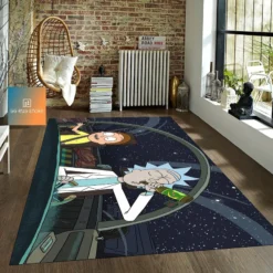 Rick and Morty Galactic Escape Rug home