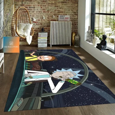 Rick and Morty Galactic Escape Rug home