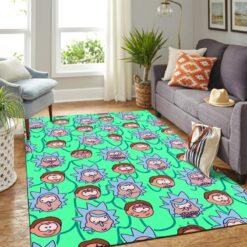Rick And Morty Green Head Repeat Rug