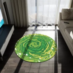 Rick and Morty Green Portal Rug Home