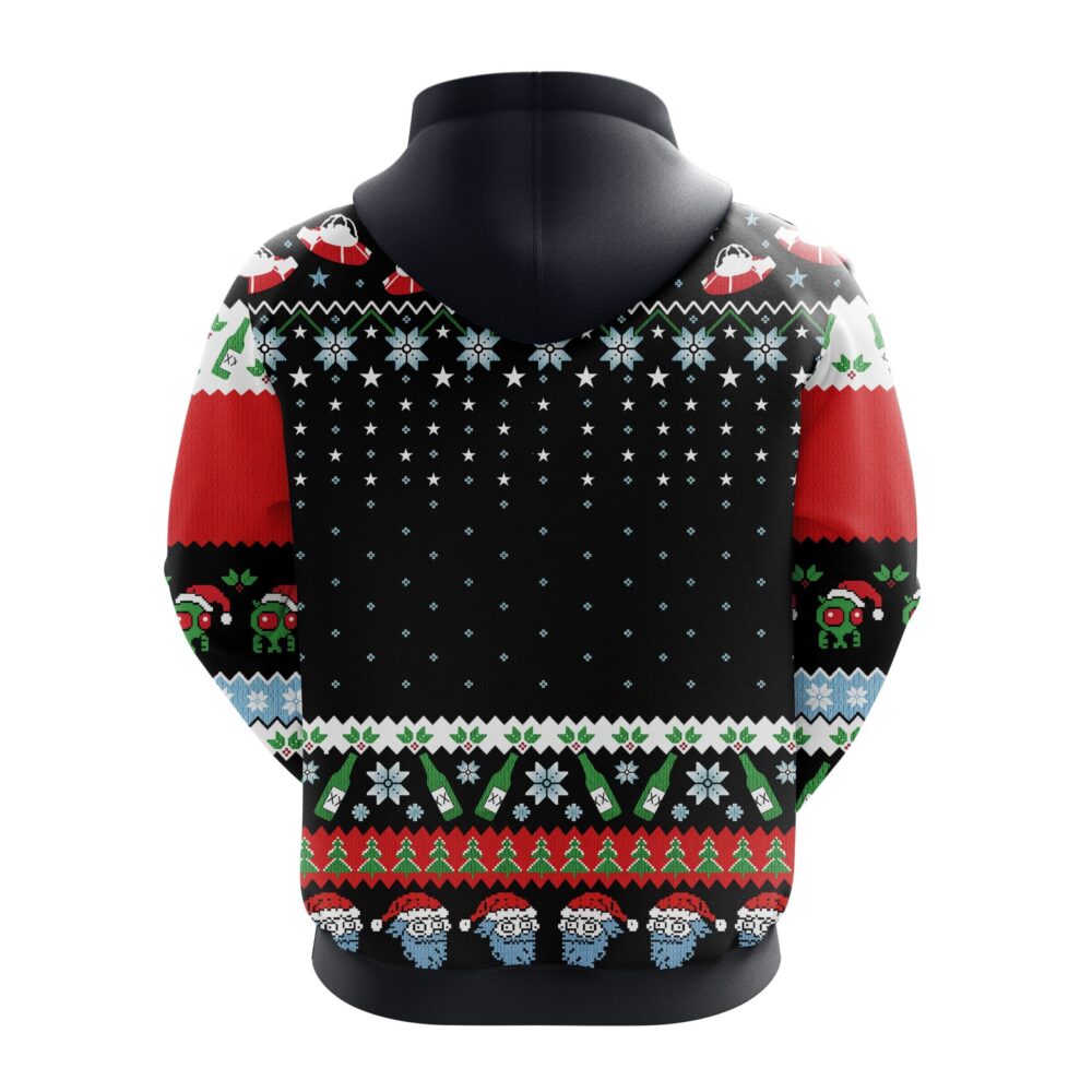 Rick and Morty Let's Get Schwifty Christmas Hoodie back