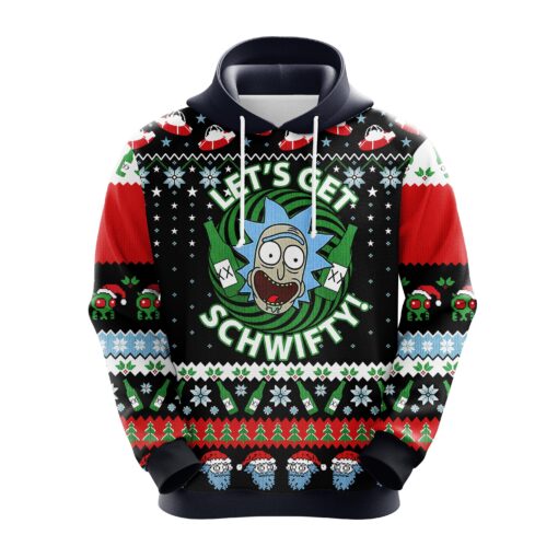 Rick and Morty Let's Get Schwifty Christmas Hoodie front