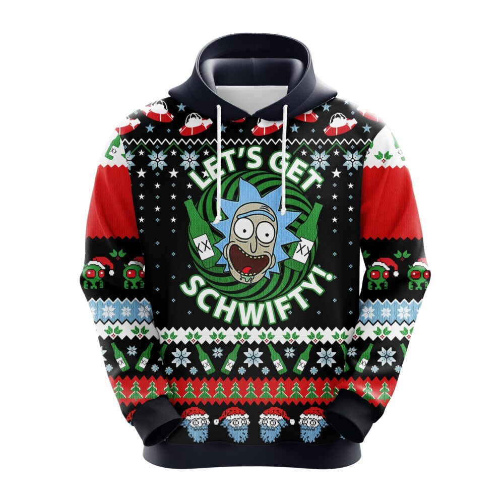 Rick and Morty Let's Get Schwifty Christmas Hoodie front