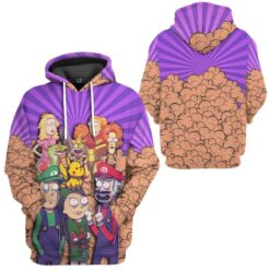Rick And Morty Mario Brother Crossover Purple Hoodie