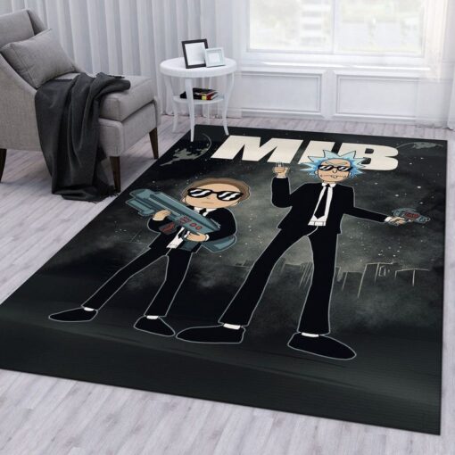 Rick and Morty Men in Black Rug
