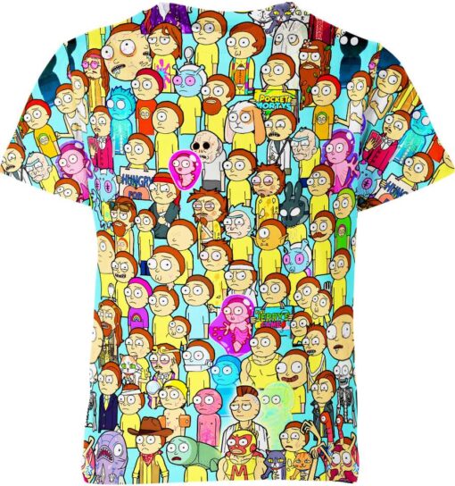 Rick And Morty Multiverse Madness All-Over Print Shirt back