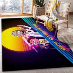 Rick and Morty Neon Adventure Rug