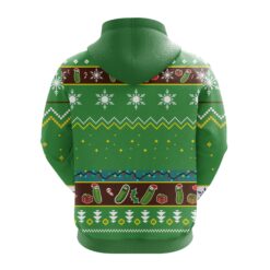 Rick and Morty Pickle Rick Christmas Hoodie back