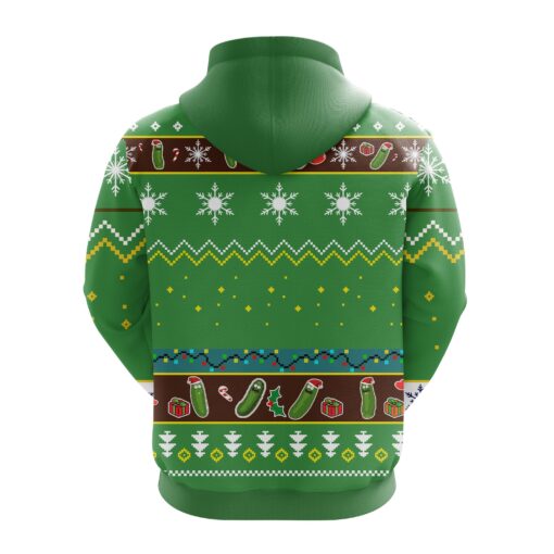 Rick and Morty Pickle Rick Christmas Hoodie back