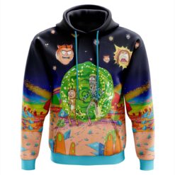 Rick and Morty Portal Adventure Graphic Hoodie front