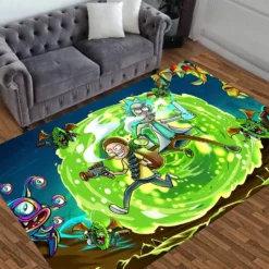Rick and Morty Portal Adventure Rug