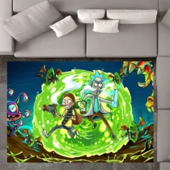 Rick and Morty Portal Adventure Rug home