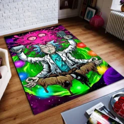 Rick and Morty Psychedelic Lab Exploration Rug