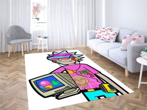 Rick And Morty Retro Futuristic Vibes Rug