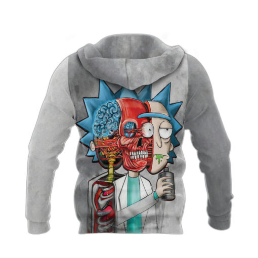 Rick And Morty Rick's Brainy Skull Hoodie back