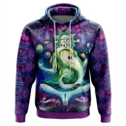 Rick and Morty Rick's Cosmic Meditation Space Hoodie front
