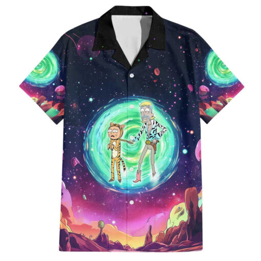 Rick and Morty Tiger King Hawaiian Shirt front