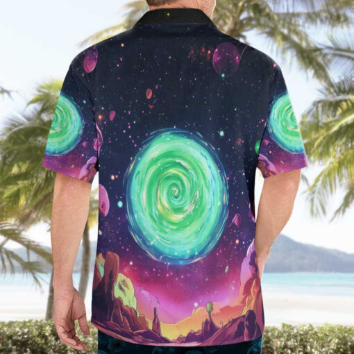 Rick and Morty Tiger King Hawaiian Shirt mockup back