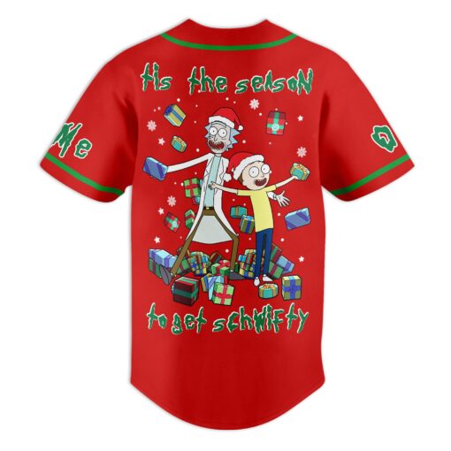 Rick and Morty Tis the season to Get Schwifty Baseball Jersey back