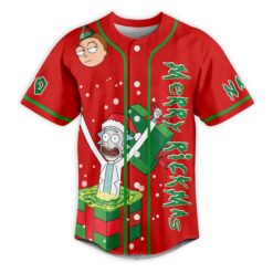Rick and Morty Tis the season to Get Schwifty Baseball Jersey front