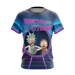 Rick And Morty To The Future Neon Shirt front