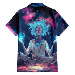 Rick and Morty Trippy Cosmic Rick Hawaiian Shirt back